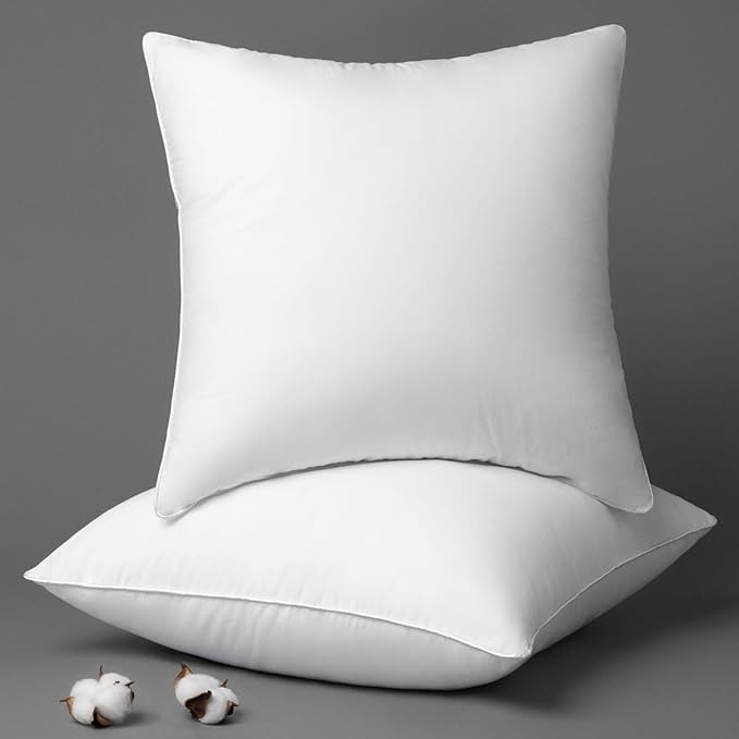 Phantoscope 26 x 26 Pillow Inserts - Throw Pillow Inserts with 100% Cotton Cover - Square Forms Microfiber Pillow Sham Stuffer - Couch Cushion Pillows 26 Inches, 2 Count (Pack of 1)