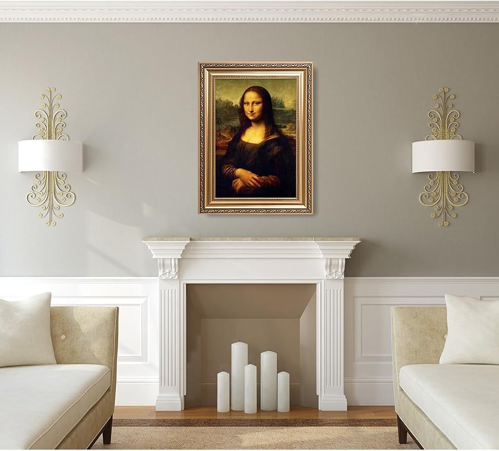 DECORARTS - Mona Lisa by Leonardo DaVinci. The World Classic Art Reproductions. Giclee Print& Museum Quality Framed Art for Wall Decor. Framed size: 20.75x28.75