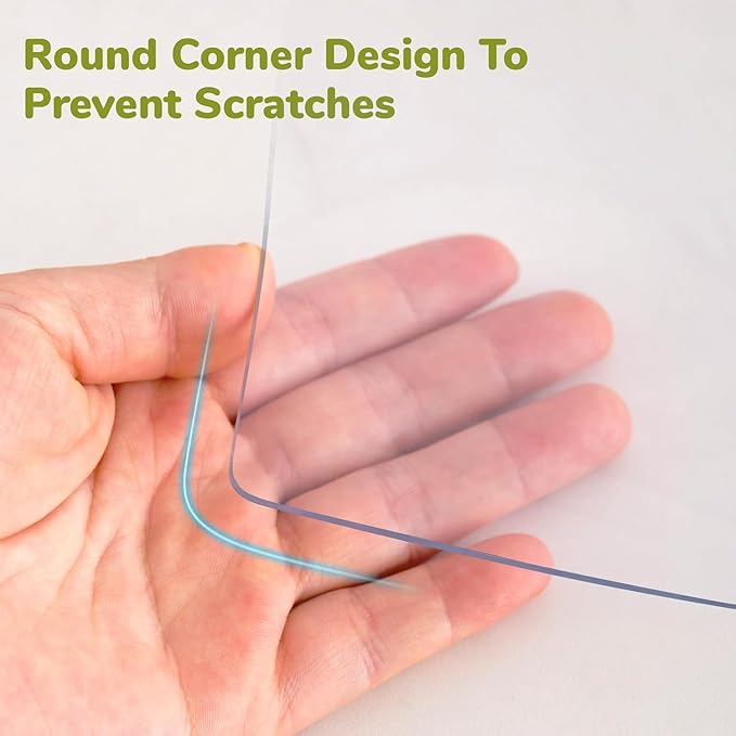 18 x 51 Inch Clear Table Cover Protector, Clear Desk Mat, Table Protector, 1.5mm Plastic Table Cover, Vinyl Table Protector, Desk Mats