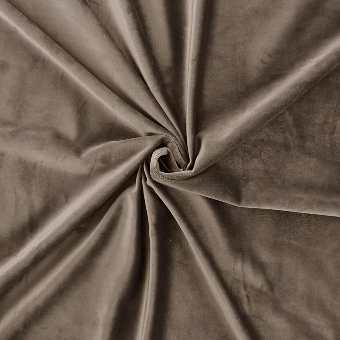 StangH Taupe Curtains 102 inches Rod Pocket Room Darkening Drapes for Dining Room, Heavy Soft Velvet Thermal Curtains for Bedroom, Modern Neutral Home Decor, W52 x L102, 2 Panels