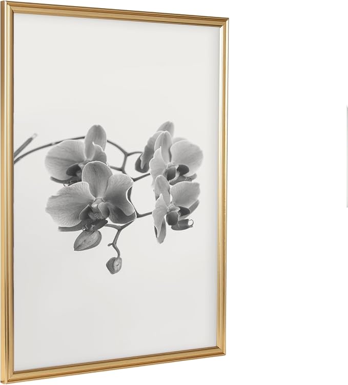 Kate and Laurel Adlynn Modern Rectangle Poster Frame, 20 x 26, Gold, Glam Large Photo Frame for Use as Movie Poster Display or Gallery Wall Piece in Living Room Wall Decor