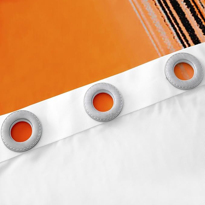 jejeloiu Orange and Black Curtains for Bedroom Living Room (2 Panels, 52 x 90 Inch) Modern Art Blackout Curtains for Kids Adults Messy Rust Darkening Drapes Gradient Stryle Window Treatments s