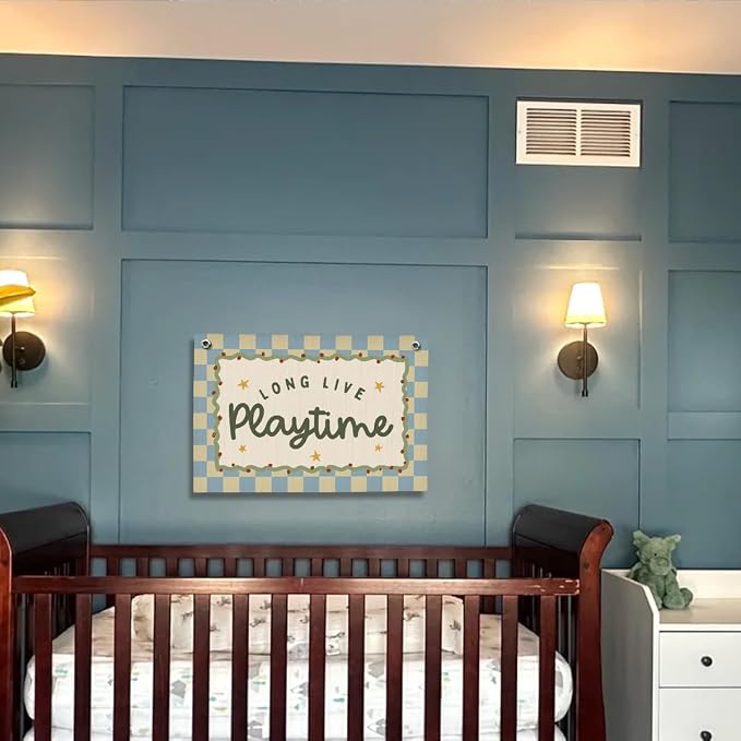 Playroom Wall Decor, Toddler Playroom Decor Hanging Linen Banner,Play Room Wall Decor for Nursery, 20x30 Inch