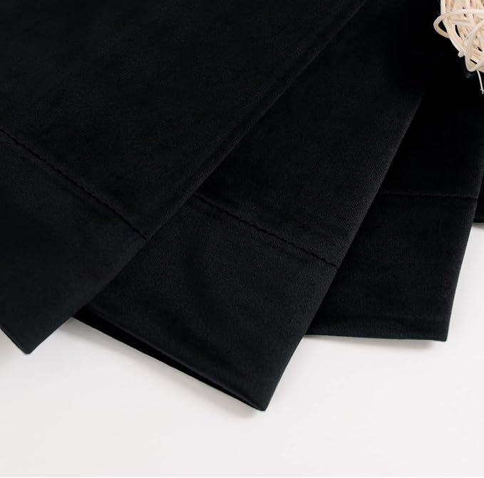 BGment Black Velvet Curtains 78 Inches Long for Bedroom, Thermal Insulated Blackout Velvet Curtains Back Tab and Rod Pocket Luxury Thick Elegant Privacy Drapes for Living Room, 2 Panels, 52 x 78 Inch