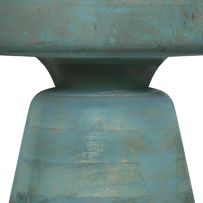 SIMPLIHOME Robbie Accent Table - 16 inch Wide Solid Mango Wood End Table in Teal Wash, Boho Contemporary Rustic Side Table for Living Room or Bedroom with Multipurpose Function, Assembled
