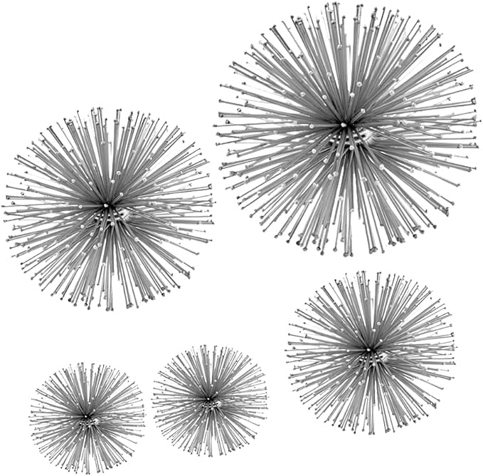 Modern Day Accents5167Pilluelo Urchin Small Silver SpherePilluelo Urchin Small Silver Sphere, Tabletop, Centerpiece, Filler, Round, Spikey, Spikes, Urchin, Sea, Iron, 6" x 6" x 6"SmallSilver