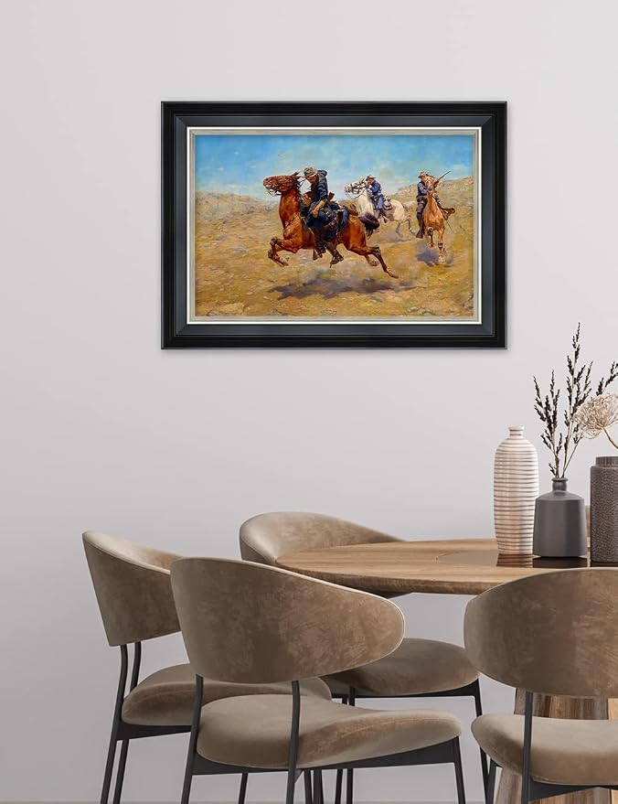 DECORARTS - My Bunkie by Charles Schreyvogel. Classical Style Solid Wood Framed, Giclee Prints Ready to Hang Framed Wall Art for Wall Decor. Total Size w/Frame: 21.25x15.25