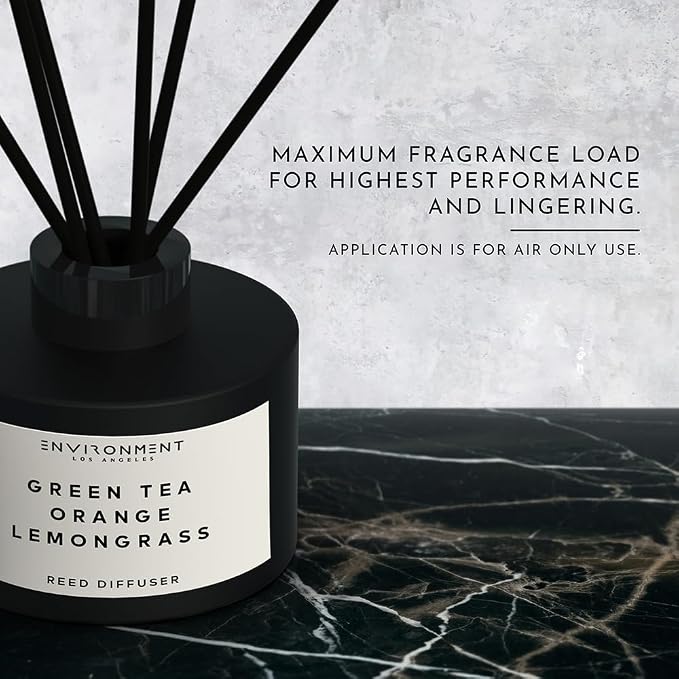 Environment Inspired by 5-Star Resort DBCH Reed Diffuser, 200ml Luxury Scented Aromatherapy (Green Tea | Orange | Lemongrass) Reed Diffusers for Home, Diffusing Oil Fragrance, Home Fragrance Products