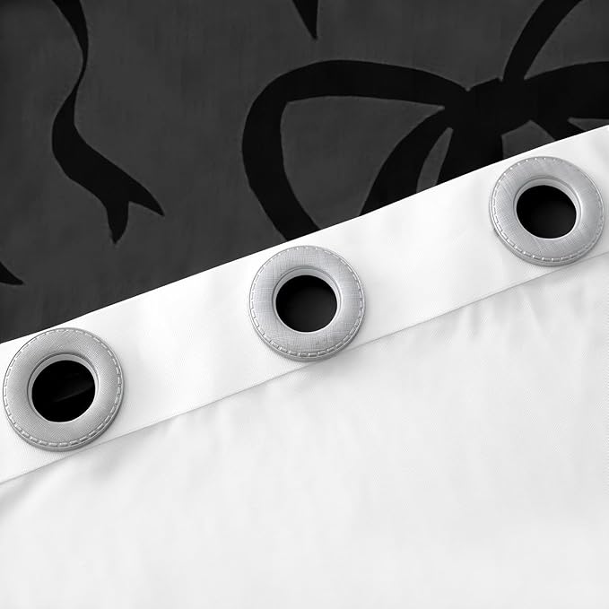 Feelyou Cute Bowknot Room Darkening Blackout Curtain Boys Girls (2 Panels, 52 x 84 Inch) Bow Curtains for Bedroom Living Room Girls Bow Blackout Curtains Kawaii Window Treatments