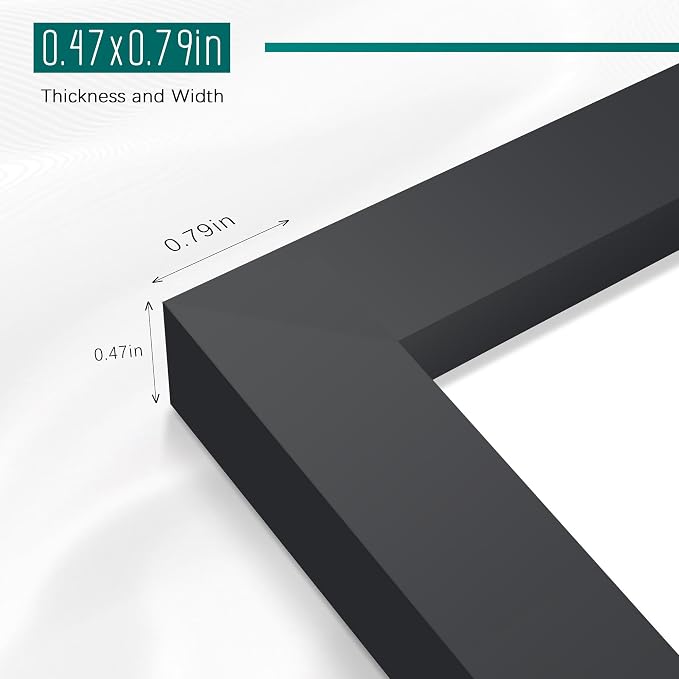 Picrit 14x18 Picture Frame 3 Pack, Black Poster Frame, Display Poster 12 x 16 with Mat or 14 x 18 without Mat for Horizontal or Vertical Wall Mounting