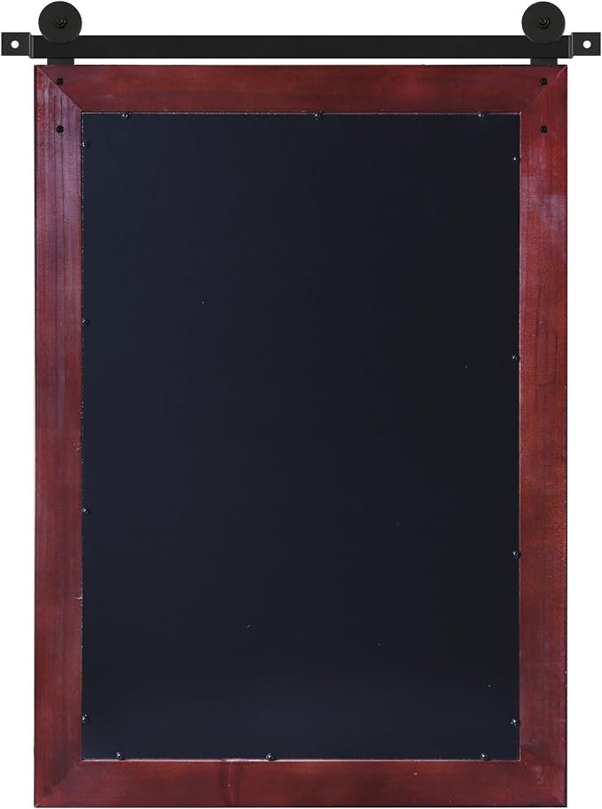COGOOD Bathroom Mirrors for Over Sink - 22 x 30 Farmhouse Barn Door Wall Mirror for Bathroom, Living Room, Entryway Wall Decor Espresso