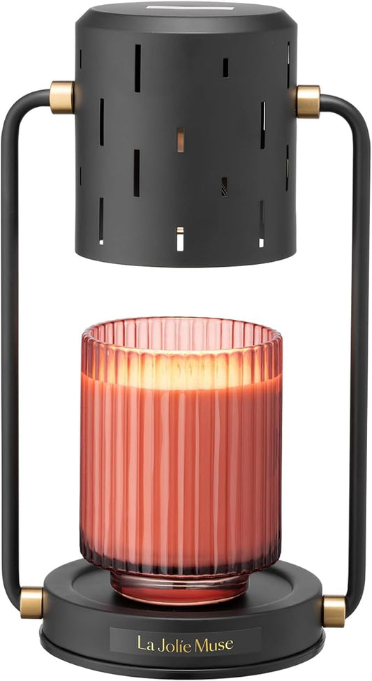 LA JOLIE MUSE Candle Warmer Lamp with Warming Dish, Candle Lamp with Timer & Dimmer for Wax Melting, Electric Candle Melter for Home Decor, Compatible with Small & Large Candles, Bulb Included