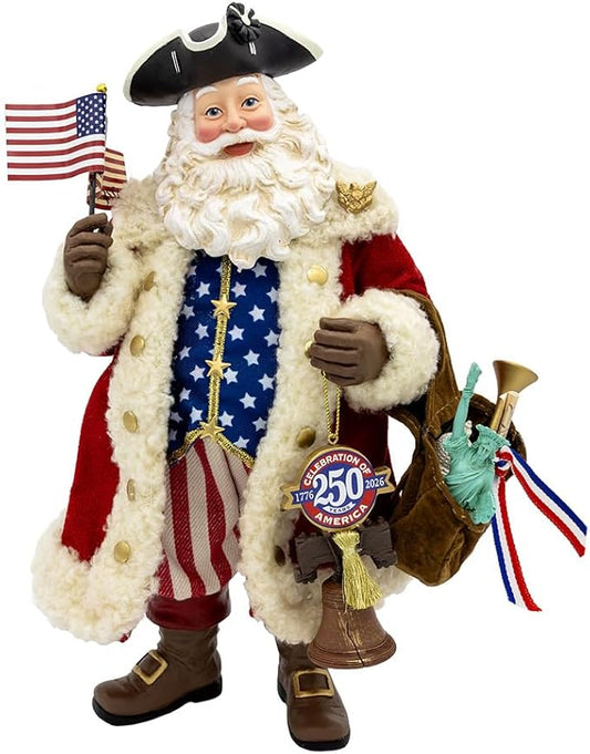 Kurt Adler 11 Inch Fabriché™ 250th Anniversary of America Musical Santa