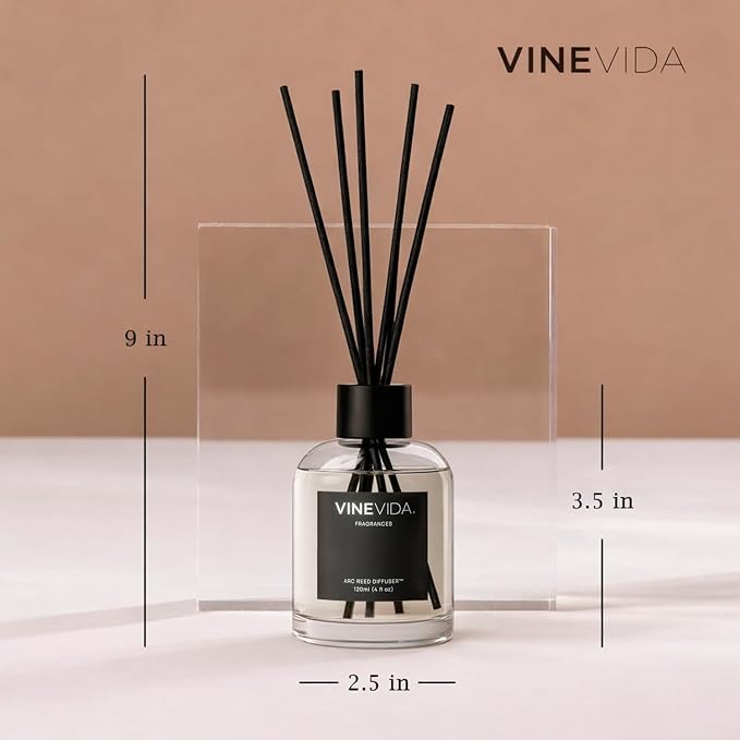 VINEVIDA Reed Diffuser Lime Basil & Mandarin | Diffuser Reed for Home & Bathroom | Long-Lasting Scent Sticks Set | Oil Stick Diffuser | Bathroom Scent