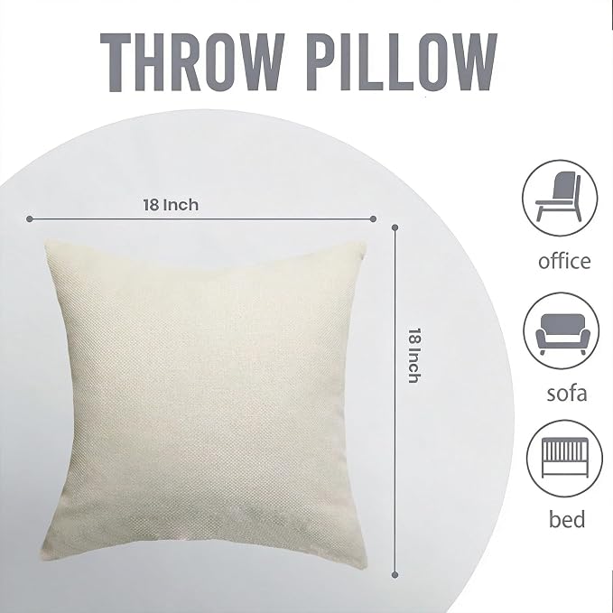 18x18 Throw Pillow for Couch,Living Room Pillows,Couch Pillows Set of 2, Lvory White