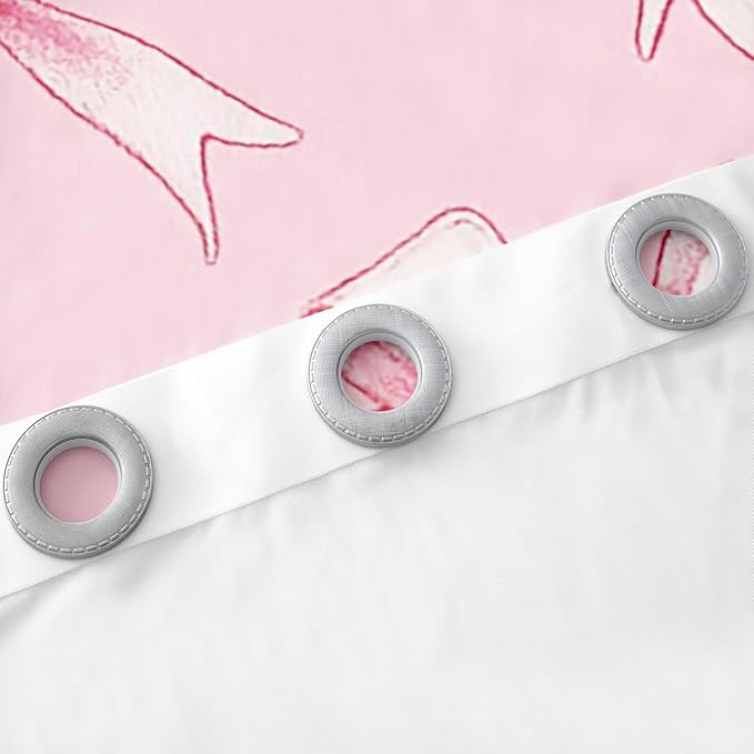 Erosebridal Pink Bowknot 42" Wx63 L Window Curtain for Girls,Kawaii Bowknot Kids Curtain Watercolor Lovely Bows Window Treatments Cute Bow Tie Princess Curtains & Drapes for Teen Women