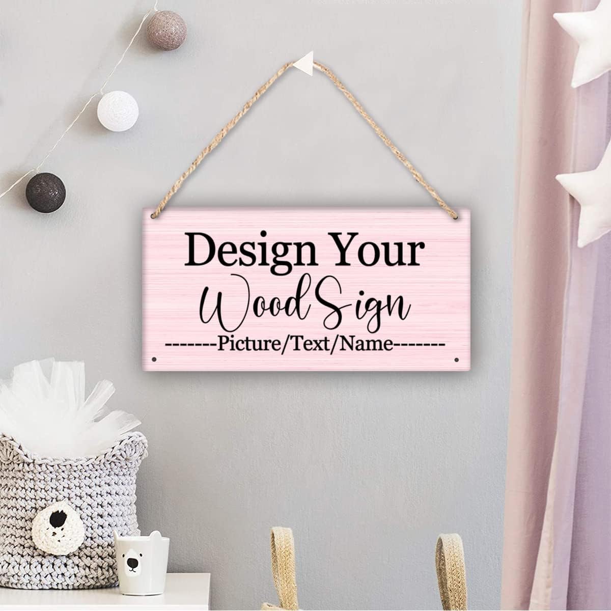 Personalized Rustic Wooden Sign, Custom Plaque Wall Hanging, Art Wood Board Sign for House, Customized Name Sign, Gifts for Family Members Teachers Friends 11.8x5.9 inch