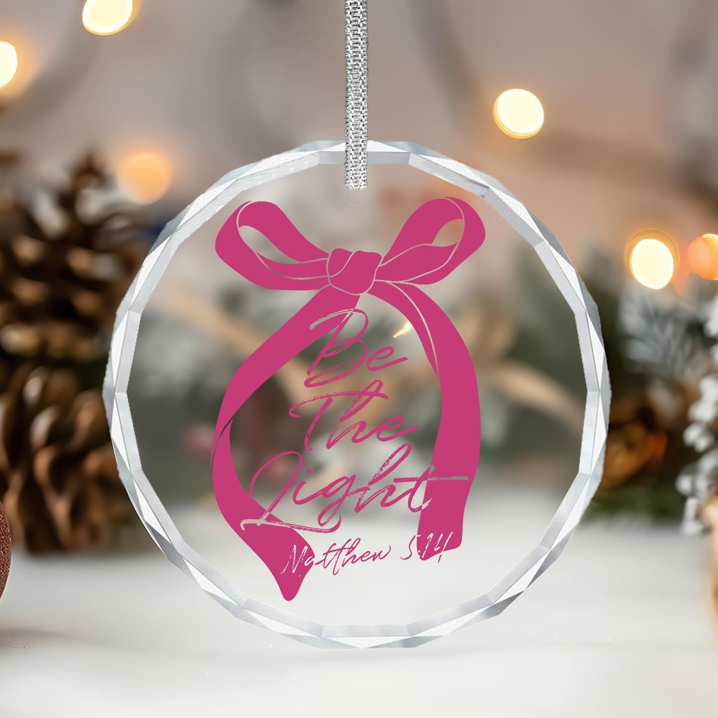 Bow Ornaments for Christmas Tree, Christian Christmas Ornaments, Christmas Religious Ornaments, Christian Gifts for Women, Christian Christmas Decorative Hanging Ornament