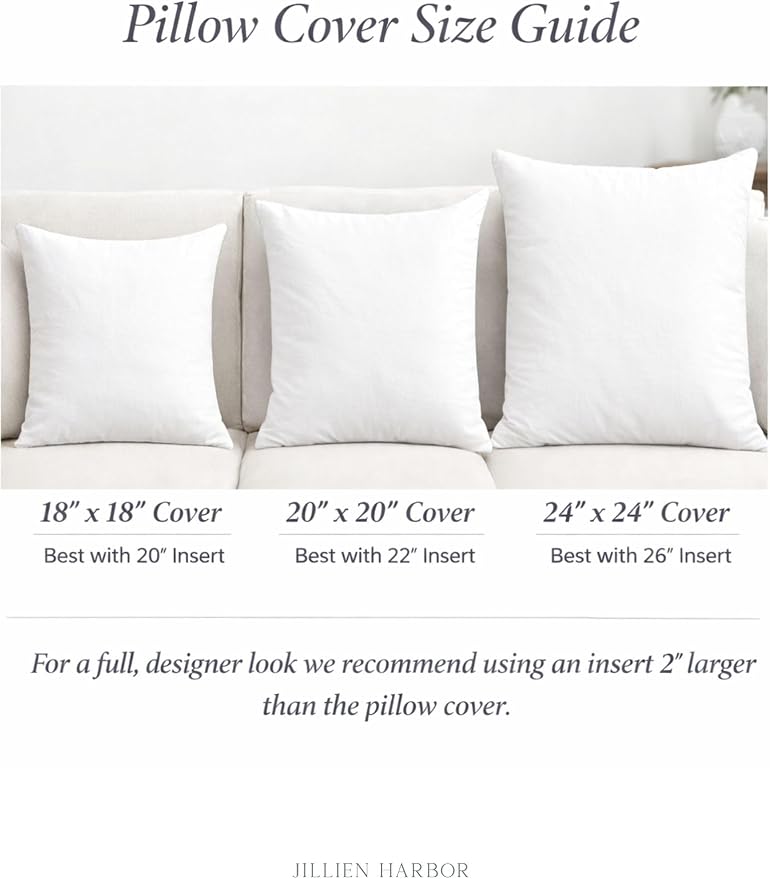 Jillien Harbor “The Louis” Blue Floral Block Print Pillow Cover – Decorative Throw Pillow Cover with Off-White Background – Grandmillennial Home Decor, 20" x 20"
