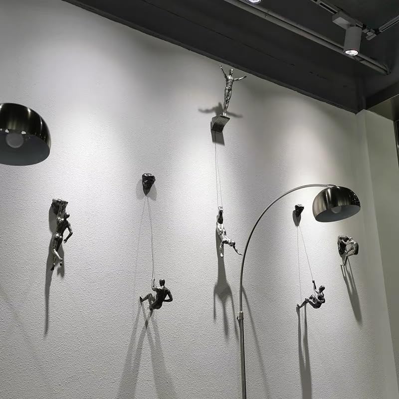 Set of 6 Climbing Men Wall Art Decor Sculpture,Nordic Modern Simplicity Decorative Wall Art, Climbing Man Sculptures,Home & Office Climber Gifts