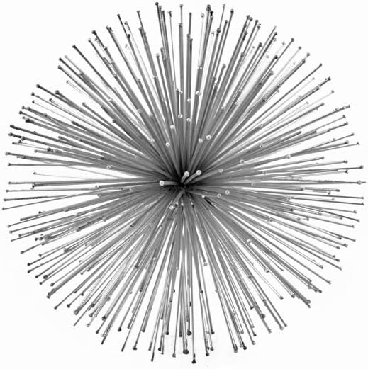 Modern Day Accents 5151 Erizo Spiked Medium Silver Sphere, 8" D