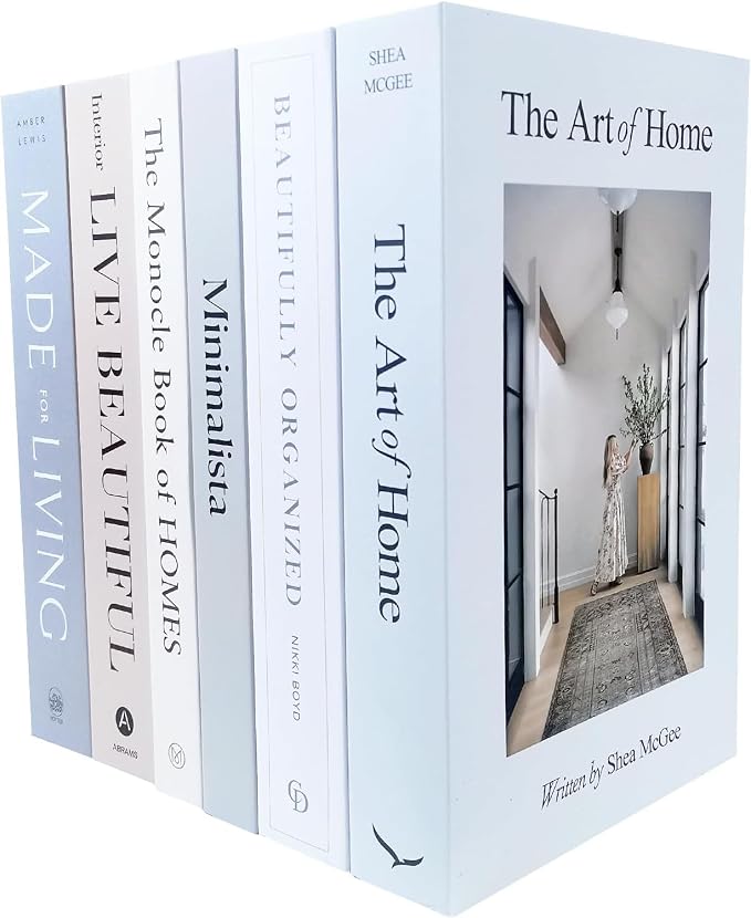 6PCS Decorative Books for Coffee Table-Faux Books for Decoration-Coffee Table Decor-Hardboard Fake Decorative Book for Bookshelf Home Decor Display