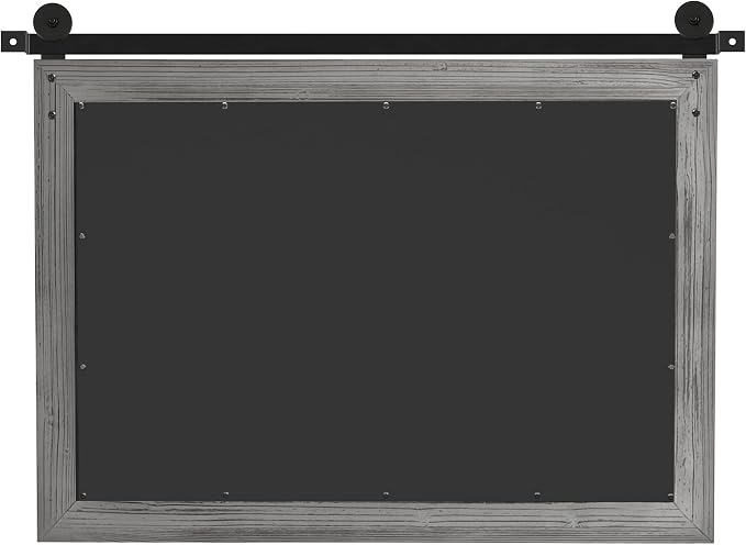 COGOOD Bathroom Mirrors for Over Sink - 41" x 30" Farmhouse Barn Door Mirror for Living Room, Entryway, Bedroom, Vanity Wall Decor Grey