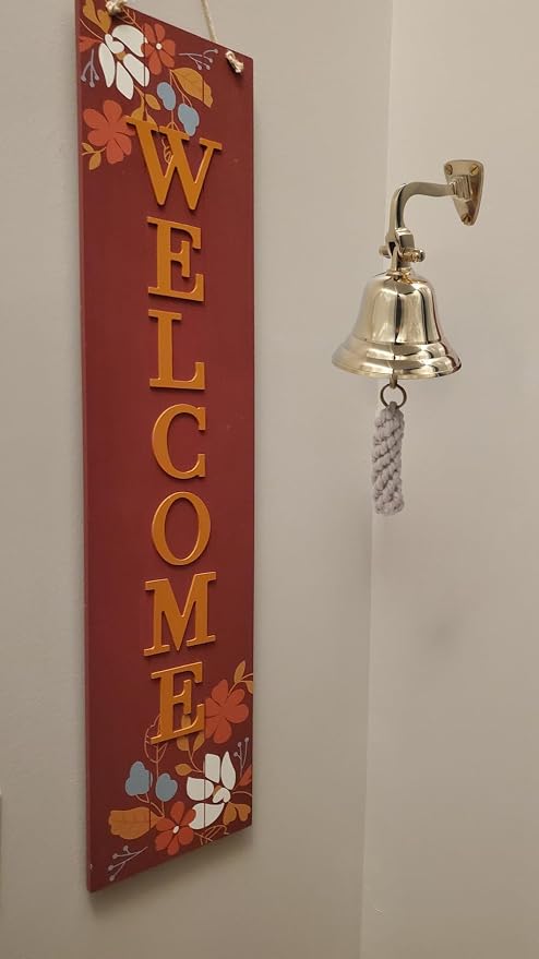 3" Solid Brass Bell Quality Marine Wall Mounted Ship Hanging Bell Perfect for Dinner, Indoor, Outdoor, School, Bar, Reception, Last Order & Church by The Metal Magician
