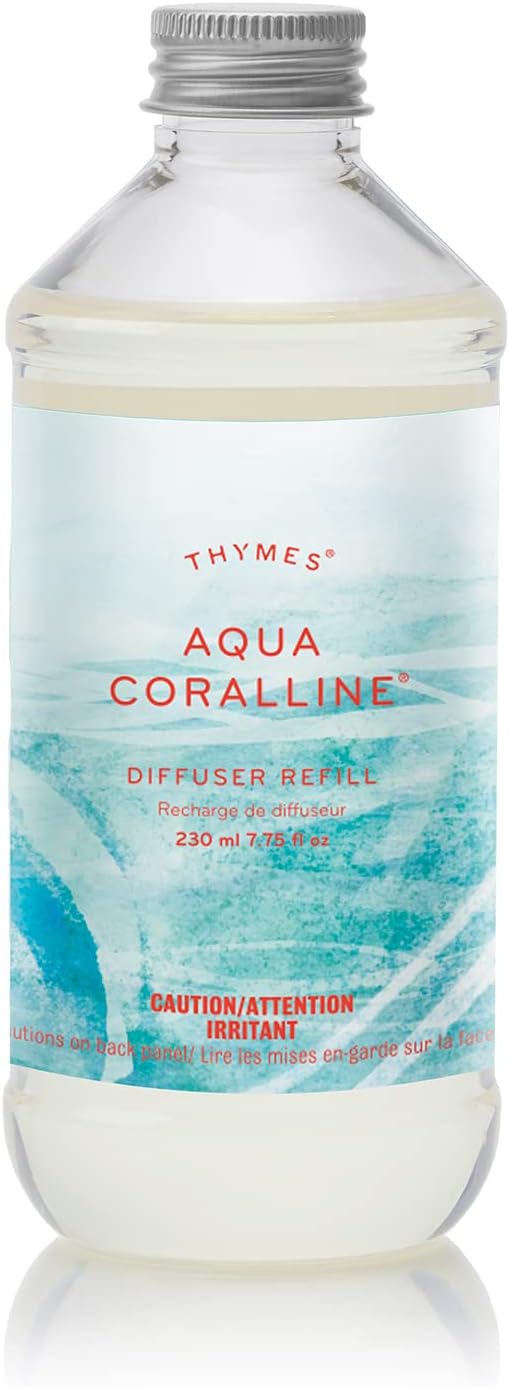 Thymes Aqua Coralline Reed Diffuser Oil for Room, Flameless Home Fragrance - 7.75 Fl Oz