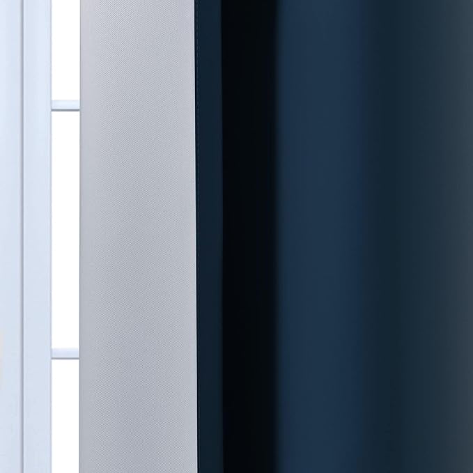 Yakamok Ombre Curtains Navy Blue and Greyish White for Living Room,70Wx84L | Room Darkening Curtains 84,Thermal Insulated Gradient Color Drape,Light Blocking Grommet Window Curtains for Bedroom,2 Panels