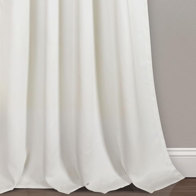 Lush Decor Weeping Flower Light Filtering Window Curtain Panels, Pair, 52"W x 95"L + 2" Header, Blue & Gray - Charming Modern Floral Curtains for Living Room, Dining Room, & Bedroom