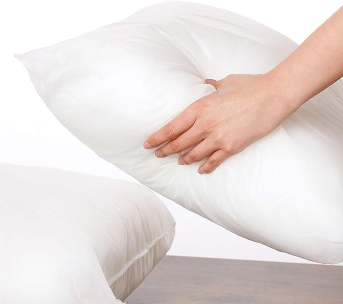 Calibrate Timing Plush and Durable Throw Pillow Inserts - 18 x 18 inches Set of 8, Hypoallergenic Polyester Fiber Fill - Perfect for Decorative Cushion Covers, Sofa and Bed Accent