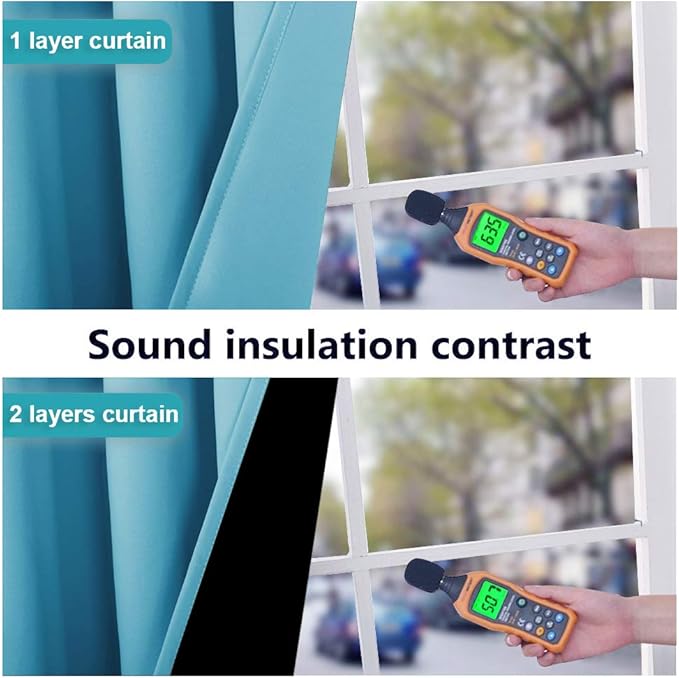 NICETOWN 100% Blackout Window Curtain Panels, Teal Blue, 2 Pieces, 62-inch Wide Per Panel, Full Light Blocking Drapes with Black Liner for Nursery, 72-inch Drop Thermal Insulated Draperies