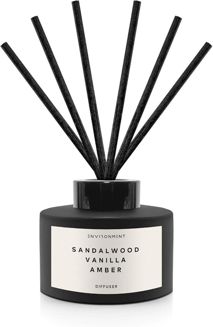 Environment Inspired by 5-Star Resort HCS Reed Diffuser, 200ml Luxury Scented Aromatherapy (Sandalwood | Vanilla | Amber) Reed Diffusers for Home, Diffusing Oil Fragrance, Home Fragrance Products
