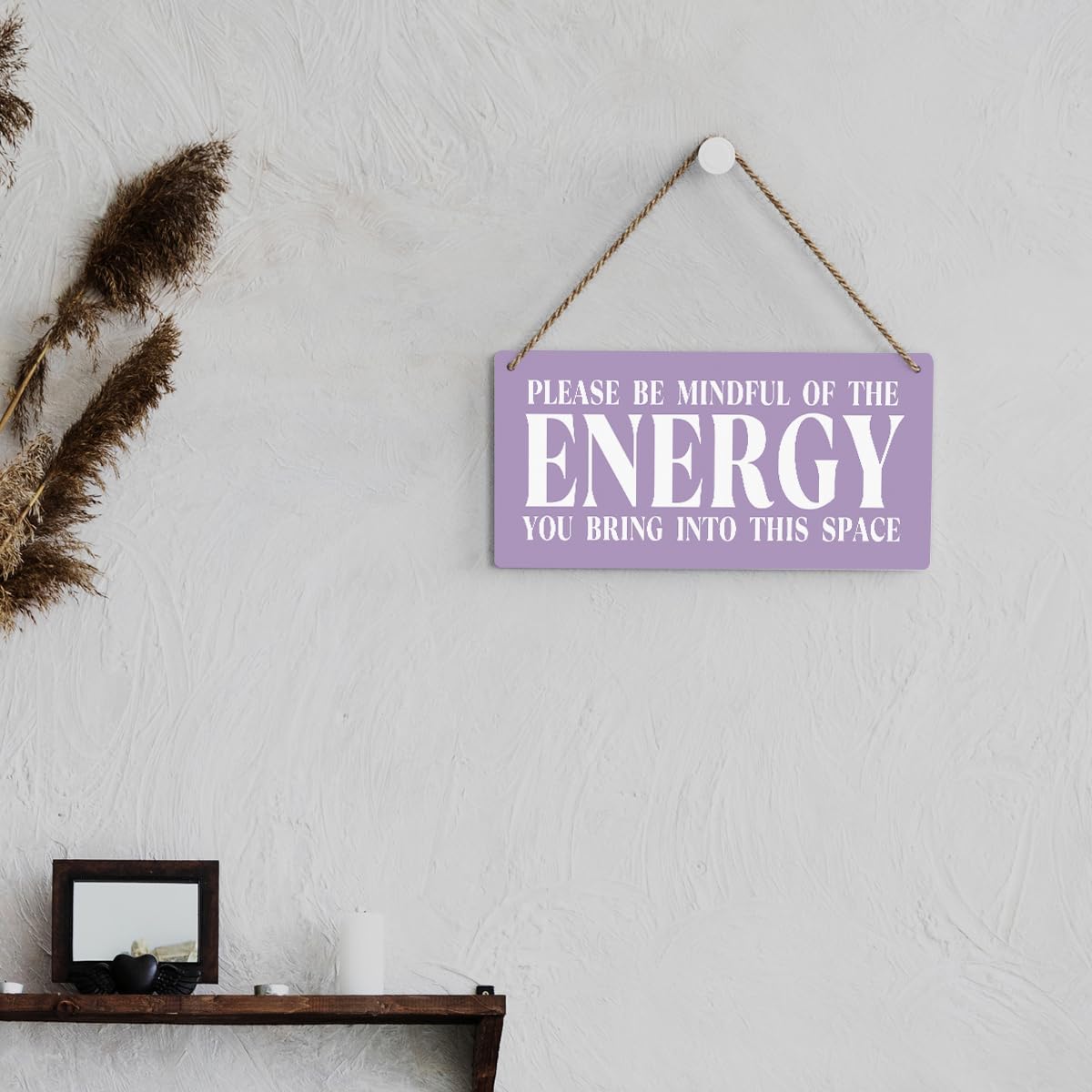 Purple Decor Spiritual Meditation Room Decor Inspirational Spa Decoration Positive Affirmations Wall Wood Plaque Sign Hanging Door Sign Home Office Yoga Room Decoration