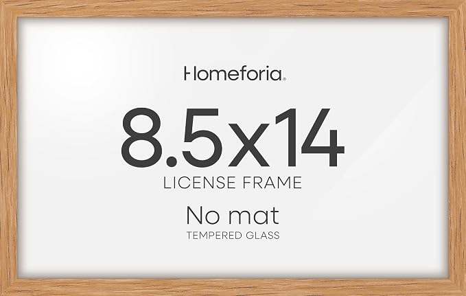 Homeforia 8.5x14 Marriage License Frame Wood, High End Natural Oak 8.5 x 14 Certificate Frames, 14x8.5 Light Wooden Frame for Wall & Tabletop, 8.5by14 Picture Frame, Tempered Glass, Wall Kit, Set of 3