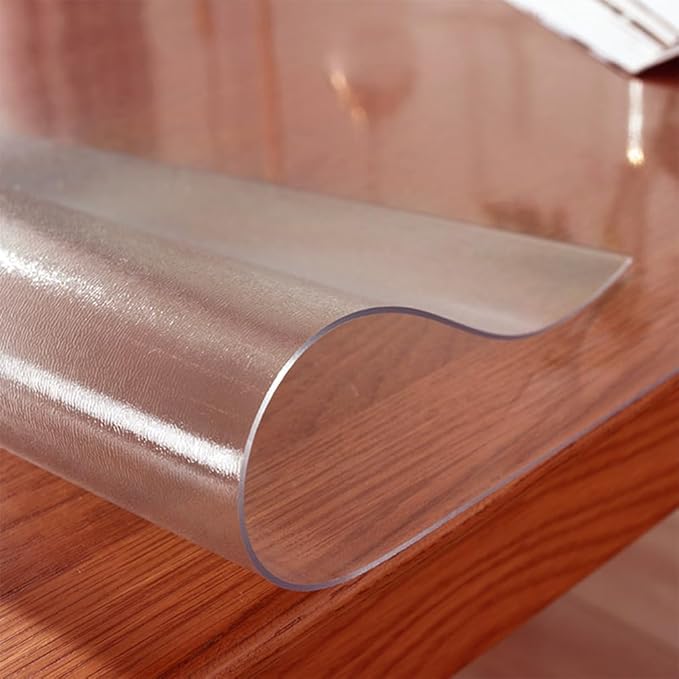 Kasepie Frosted PVC Table Cover Protector 20X40Inch, 1.5mm Thick Plastic Table Cover Rectangle,Clear Table Protector,Desk Protector Mat for Kitchen, Dresser, Writing Desk，Dining Room Table