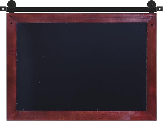 COGOOD Farmhouse Bathroom Mirror - 41" x 30" Rustic Barn Door Mirror for Living Room, Entryway, Bedroom, Vanity Wall Decor (Espresso)
