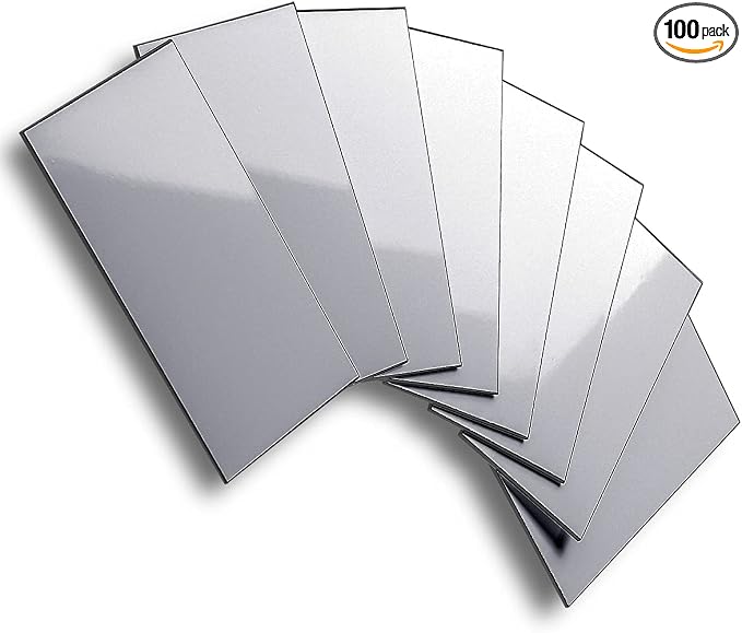 AULIGET 100-Piece Polished Grey Thick PVC Peel and Stick Backsplash, 3" x 6" Waterproof Subway Tile Peel and Stick Wall Tiles for Kitchen & Bathroom