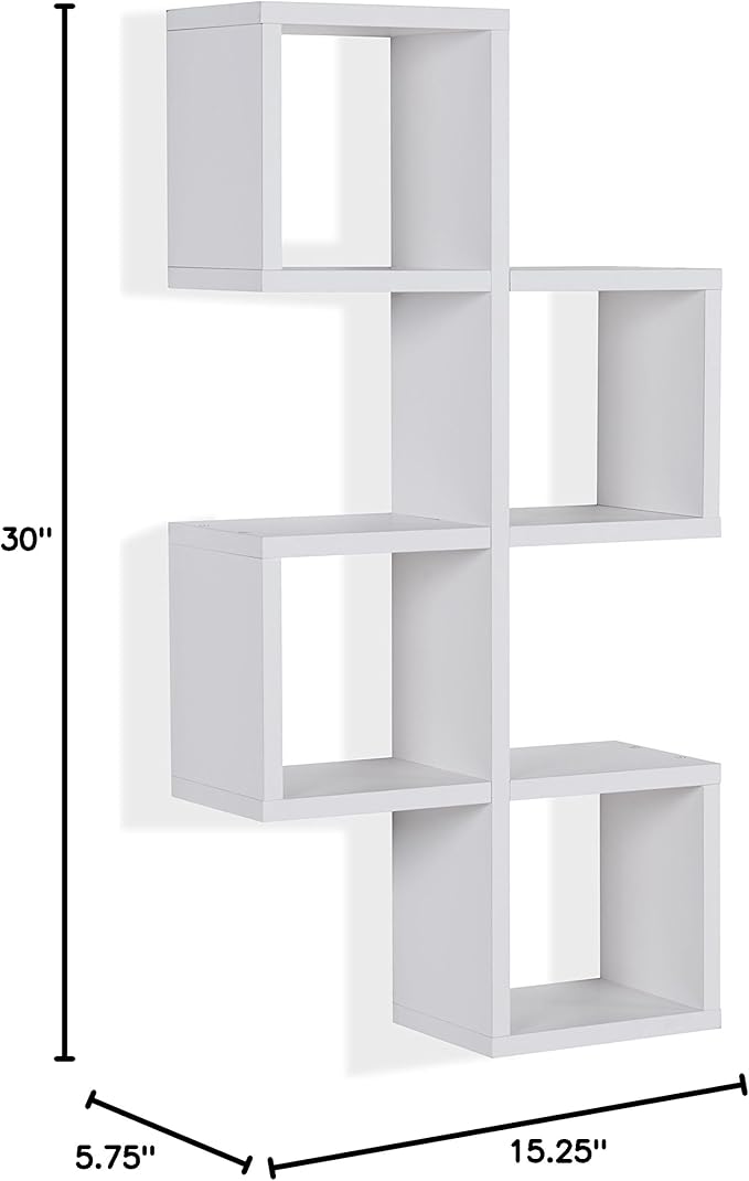 Danya B. Cubby Chessboard Wall Shelf - Horizontal or Vertical (White)