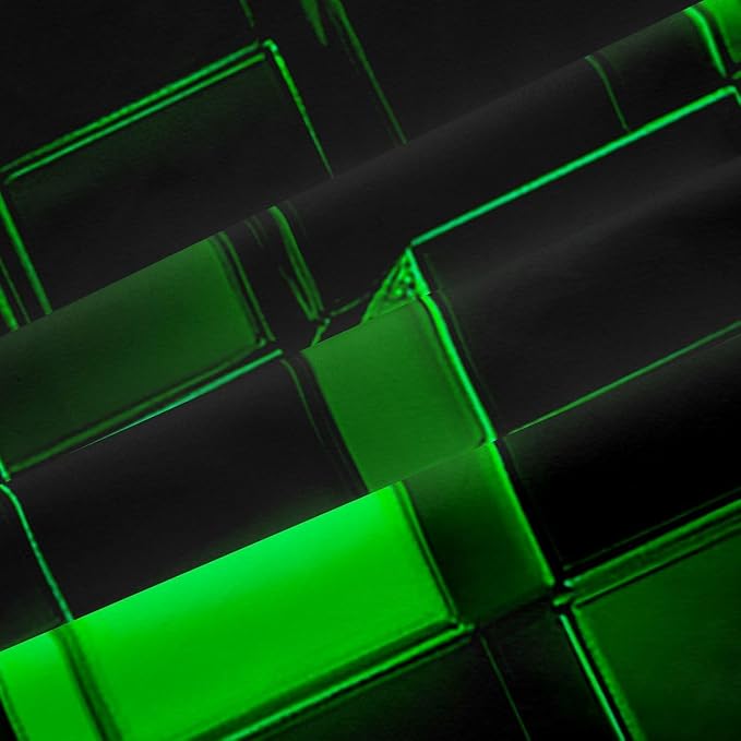 Castle Fairy 3D Green Block Window Curtain | Video Games Window Drapes for Men Bedroom Decor,Miners Gaming Blackout Curtains Pixel Geometric Grid Living Room Top 2 Panels,52Wx63L
