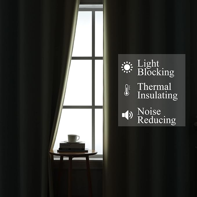 Estelar Textiler Beige and Aqua Ombre Blackout Curtains 45 Inch Length 2 Panels, Full Room Darkening Gradient Drapes for Bedroom, Thermal Insulated Grommet Short Curtains for Bathroom, 42Wx45L