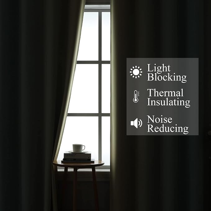 Estelar Textiler Beige and Aqua Ombre Short Blackout Cafe Curtains 36 Inch Length, Thermal Insulated Grommet Small Half Window Drapes for Kitchen/Basement/RV Camper, 52Wx36L, 2 Panels