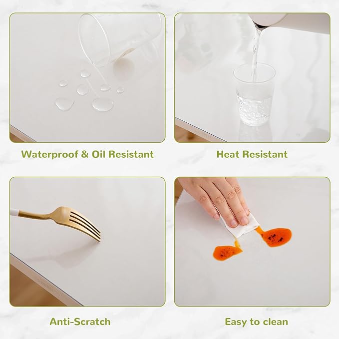 42 x 96 Inch Clear Table Cover Protector, Clear Table Protector for Dining Room Table, 1.5mm Plastic Table Cover, Waterproof Table Pad for Kitchen, Office