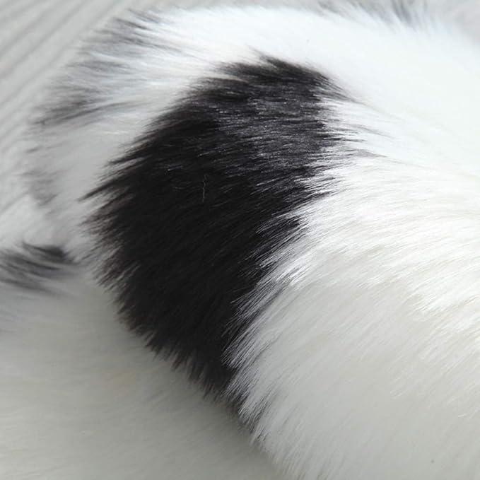STP GOODS Faux Sheepskin Fur Rug, Fluffy Sheepskin Bedside Rugs, Bedside Rugs (Panda (95 x 65 cm))