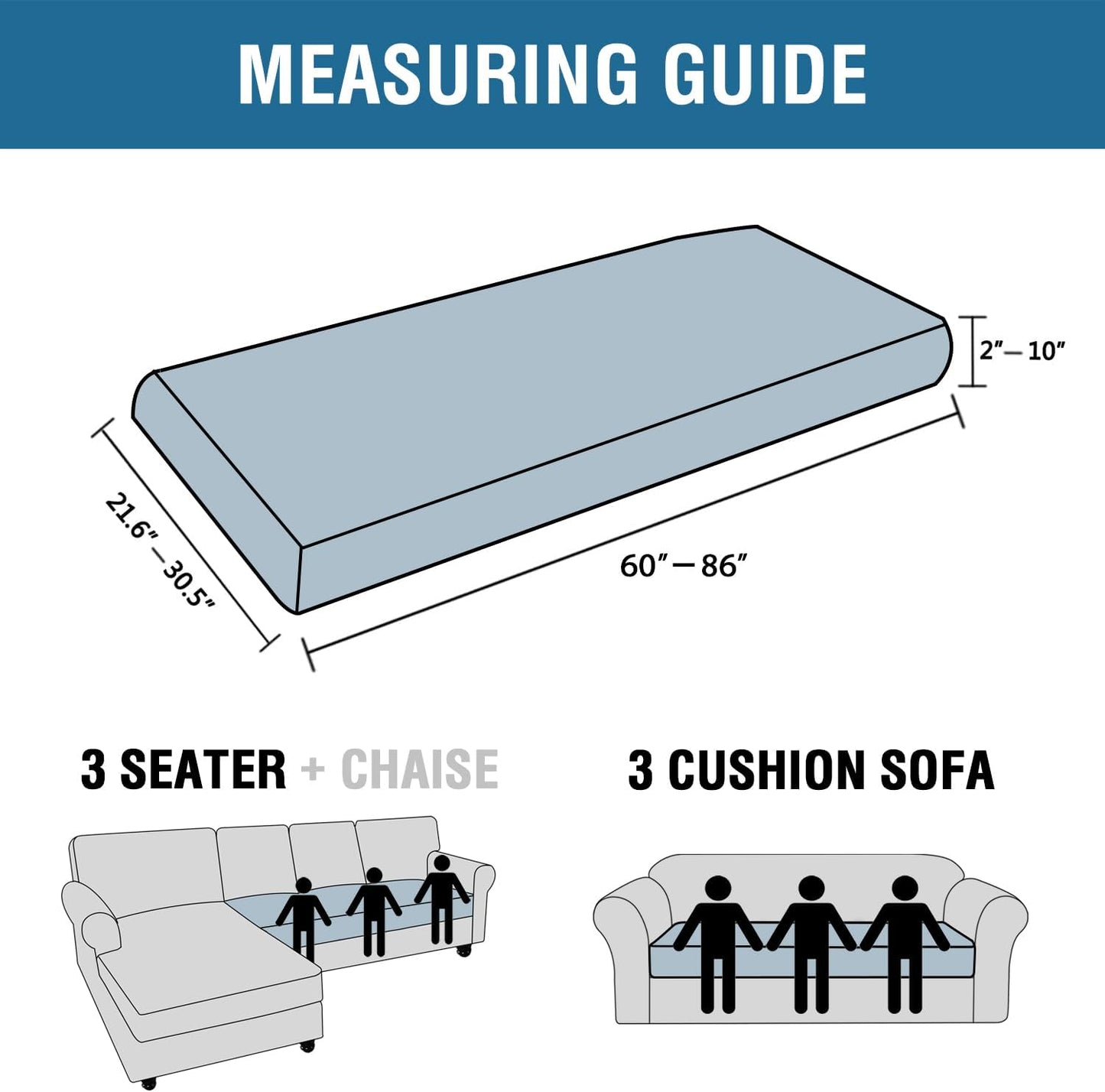 H.VERSAILTEX Super Stretch Individual Seat Cushion Covers Sofa Covers Couch Cushion Covers Slipcover Sets Thick Jacquard Textured Twill Fabric (1 Piece Sofa Cushion Cover, Chocolate)