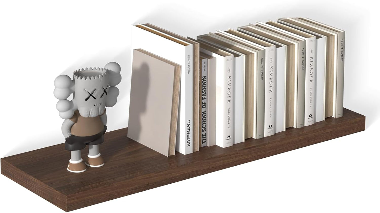 12 Inch Deep Floating Shelves for Wall 1 Pack Floating Shelves Large Storage Space Wall Mount Shelf for Living Room Kitchen Bathroom 36" W x 12" D x 1.2" H Rustic Brown