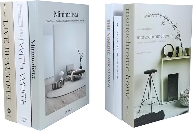 6 PCS Faux Books for Decoration,Designer Luxury Modern Fake Decorative Books for Home Bookshelf Decor Coffee Table Stacked Books, Shelves Living Room Decorative Objects Entry Decor