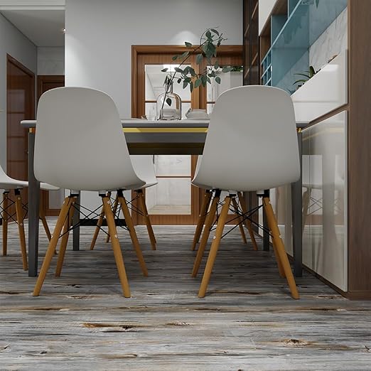 Wood Grain Peel and Stick Floor Tiles – 11.8” Width, Full Roll Length of 118" – Versatile Design for Any Space, Sunwashed Blue Self Adhesive Vinyl Flooring, Waterproof and Non-Slip Features