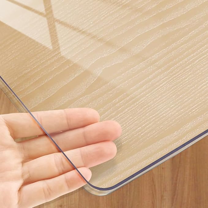 Clear Desk Mat 42 x 72 Inch, 1.5mm Thick Clear Table Protector, Protector for Dining Room Table, Waterproof Vinyl Tablecloth Pad Mat for Kitchen, Dresser, Writing Desk